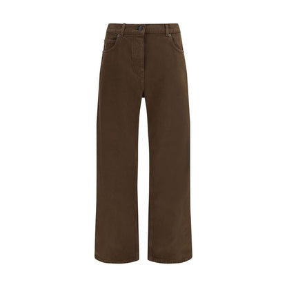 The Row Brown Cotton Straight-Leg Jeans
