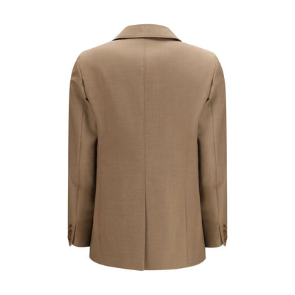 Max Mara Beige Fleece Wool Blazer