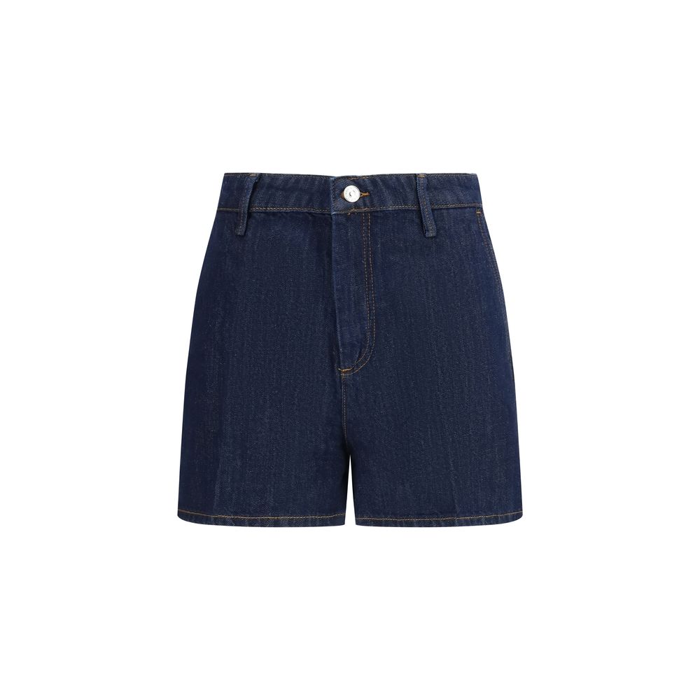 7FOR Blue Cotton Bermuda Shorts