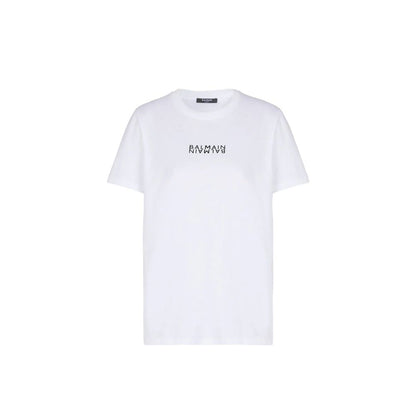 Balmain White Cotton T-Shirt