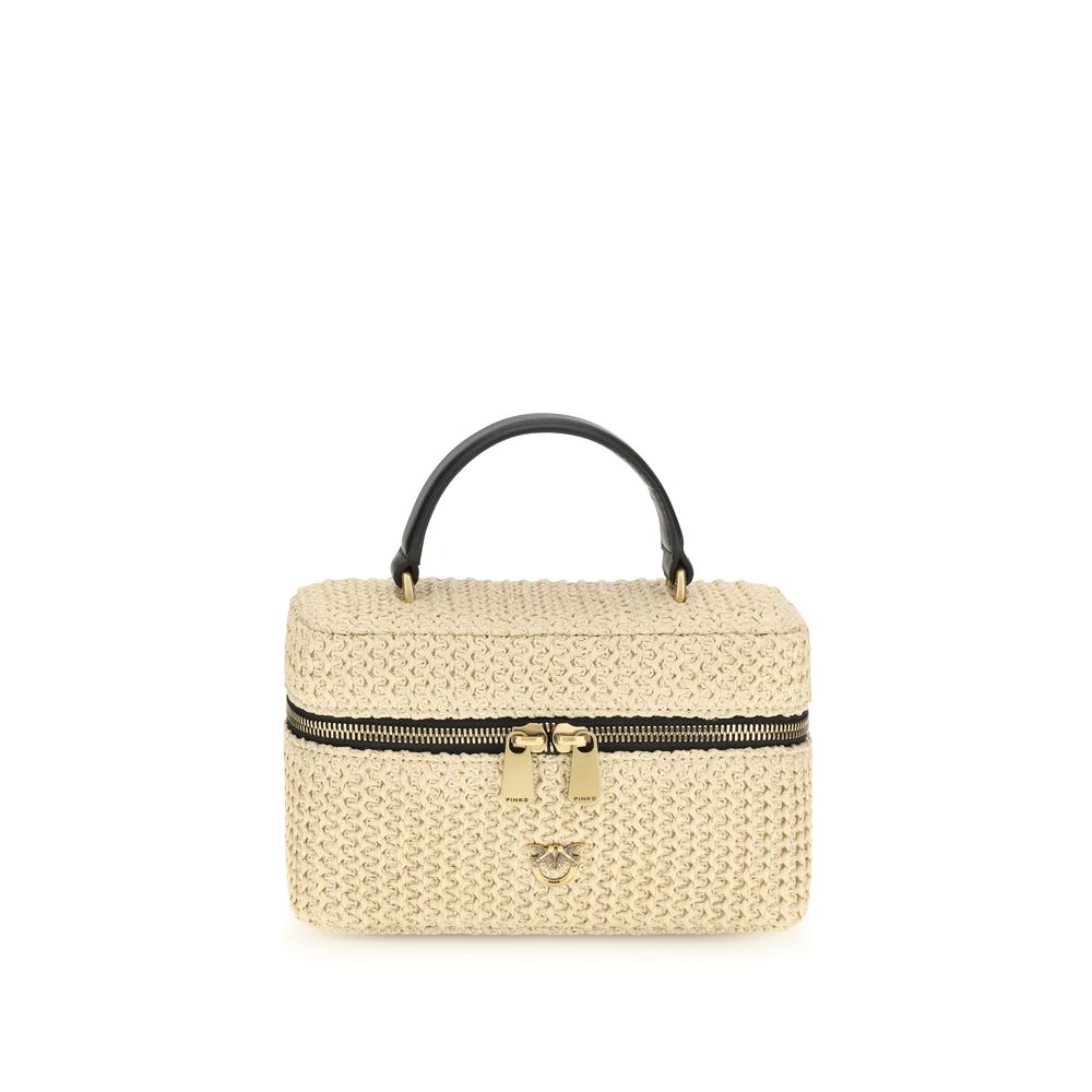 PINKO Beige Raffia Handbag