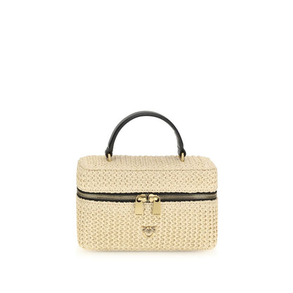 PINKO Beige Raffia Handbag