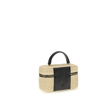 PINKO Beige Raffia Handbag