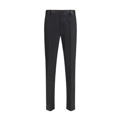 Dolce & Gabbana Black Fleece Wool Casual Pants
