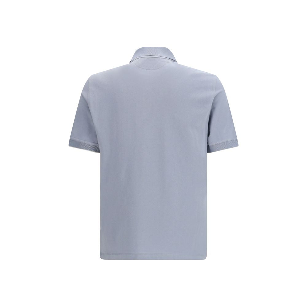 Brunello Cucinelli Blue Cotton Polo Shirt