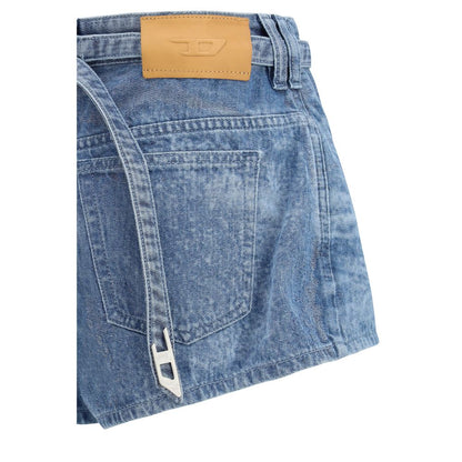 Diesel Blue Cotton Bermuda Shorts