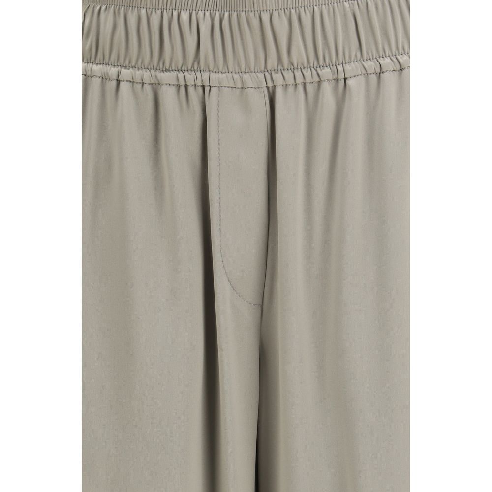 Brunello Cucinelli Bicolor Silk Casual Pants