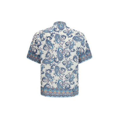 Etro Blue Cotton Pattern Shirt