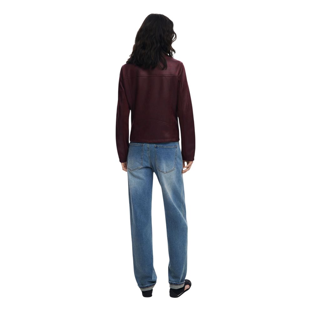 Desigual Bordeaux Leather Jacket