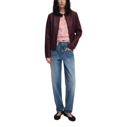 Desigual Bordeaux Leather Jacket