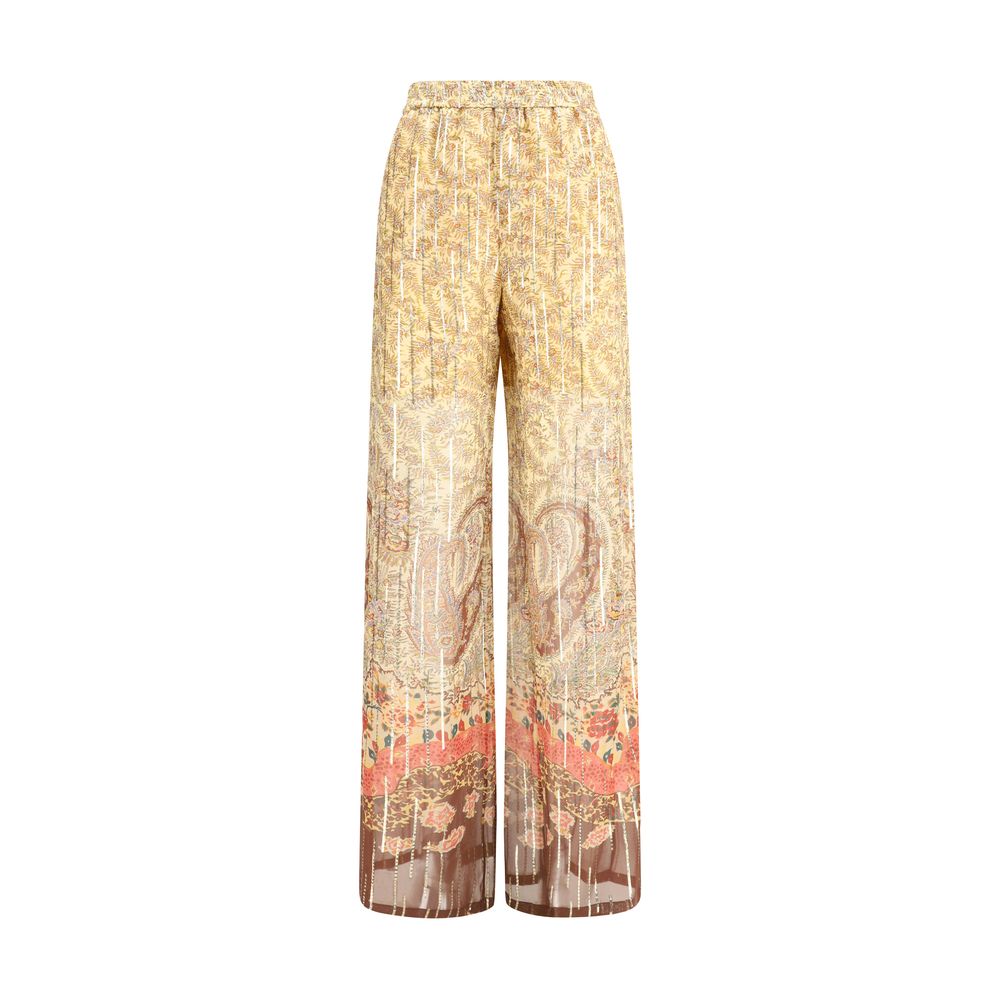 Valentino Multicolor Silk Casual Pants