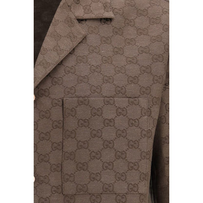 Gucci Brown Linen Shortsleeve Shirt