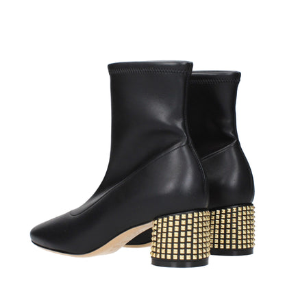 Casadei Black Leather Ankle Boots