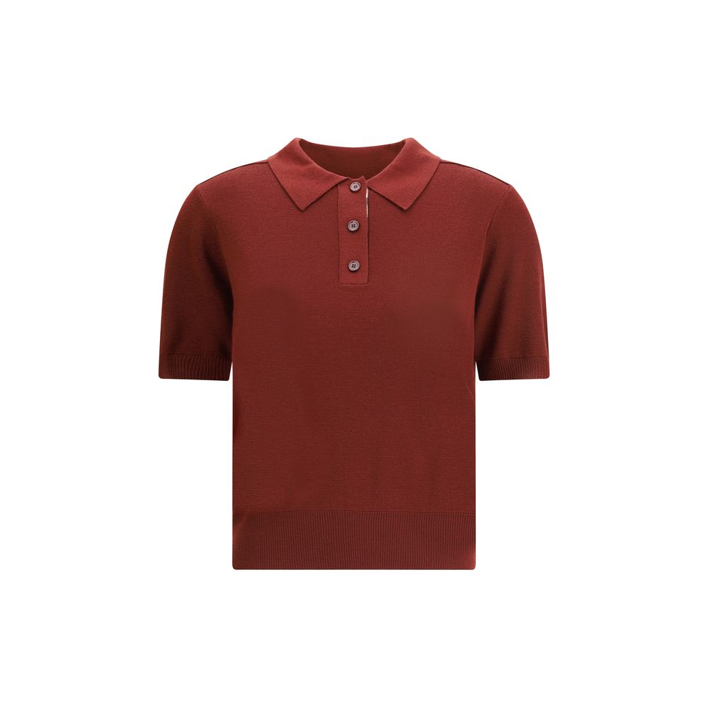 Burberry Bordeaux Wool Polo Shirt