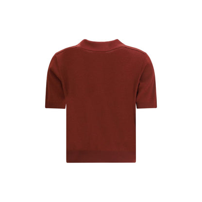Burberry Bordeaux Wool Polo Shirt