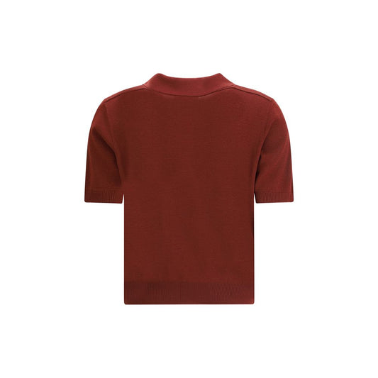 Burberry Bordeaux Wool Polo Shirt