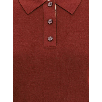 Burberry Bordeaux Wool Polo Shirt