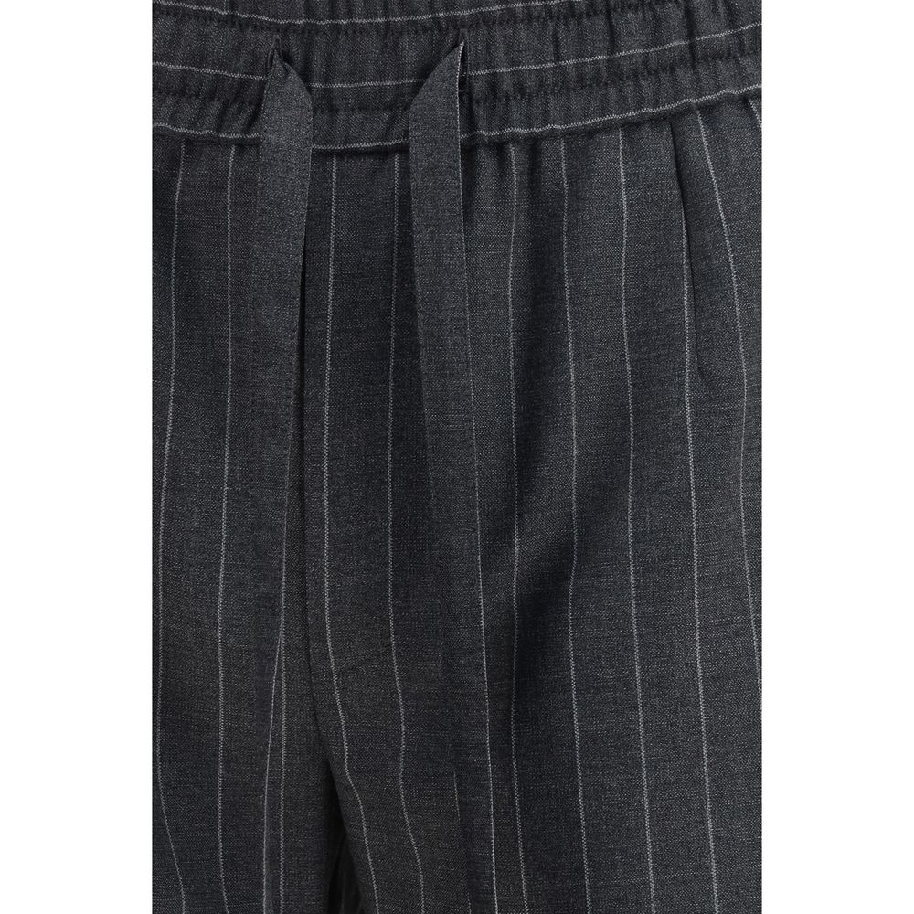 Dolce & Gabbana Gray Fleece Wool Casual Pants