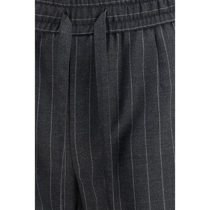 Dolce & Gabbana Gray Fleece Wool Casual Pants