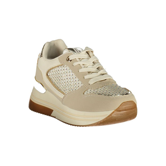 Laura Biagiotti Beige Polyester Athletic Sneakers