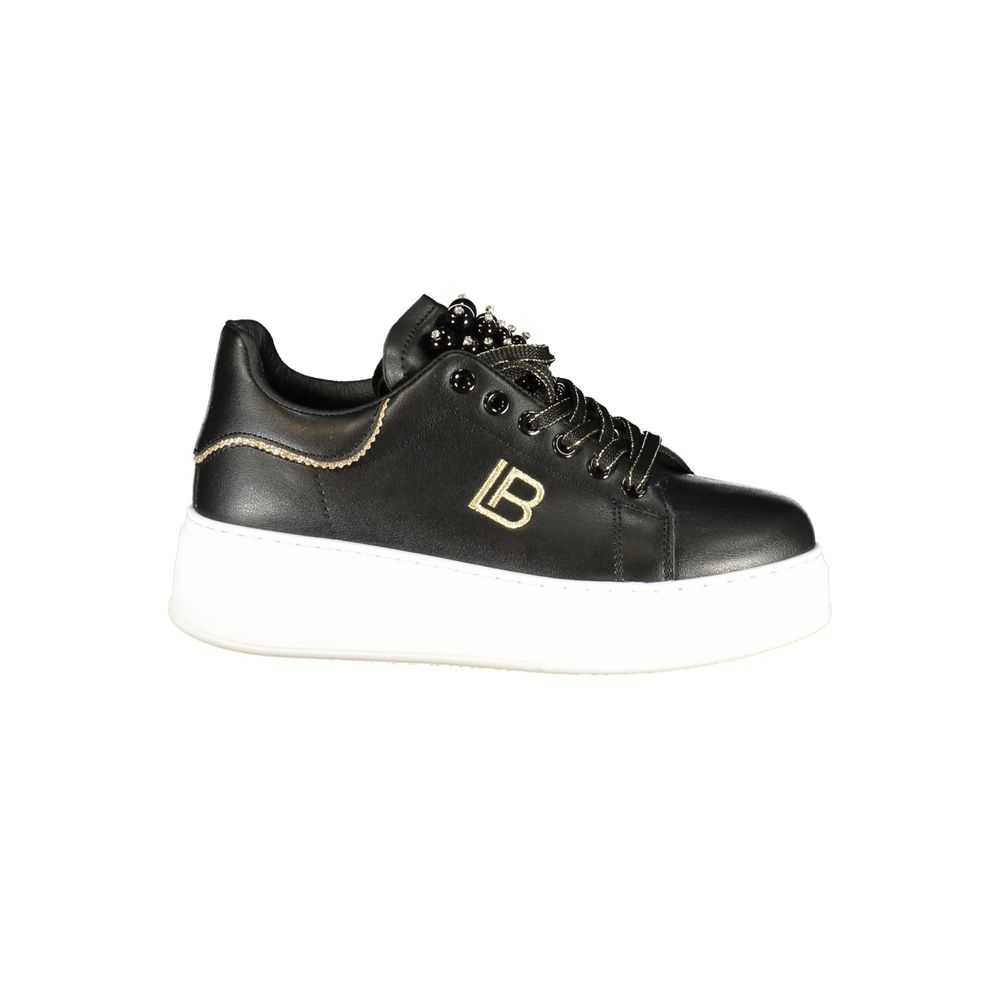 Laura Biagiotti Black Polyester Chunky Sneakers