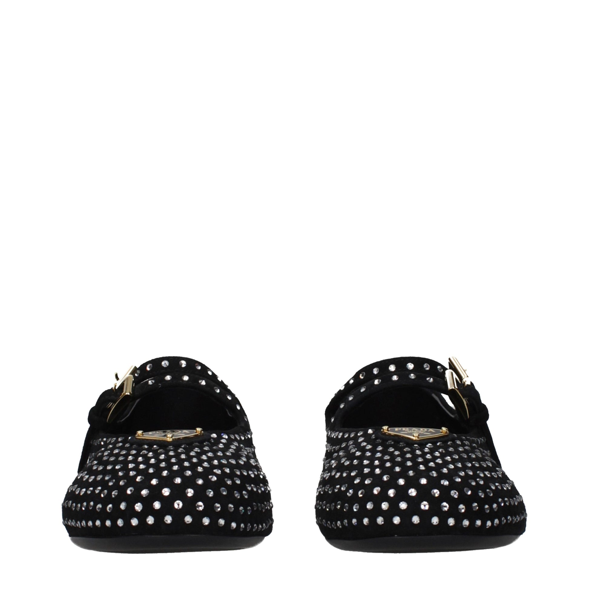 Prada Black Leather Ballet Flats