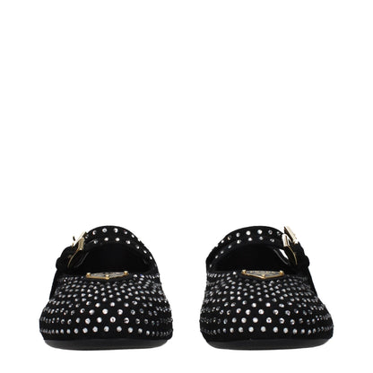 Prada Black Leather Ballet Flats