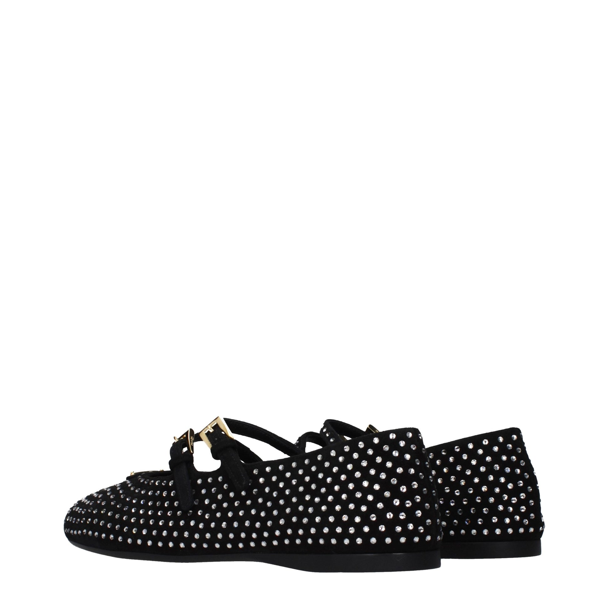 Prada Black Leather Ballet Flats