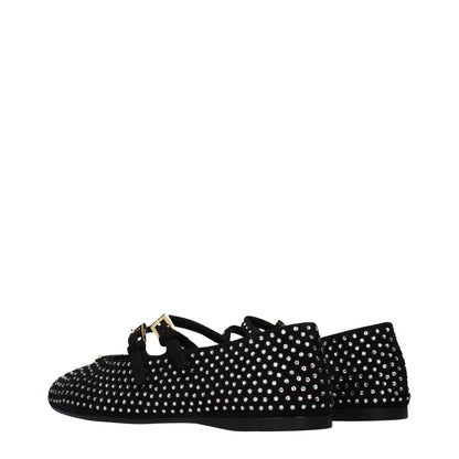 Prada Black Leather Ballet Flats