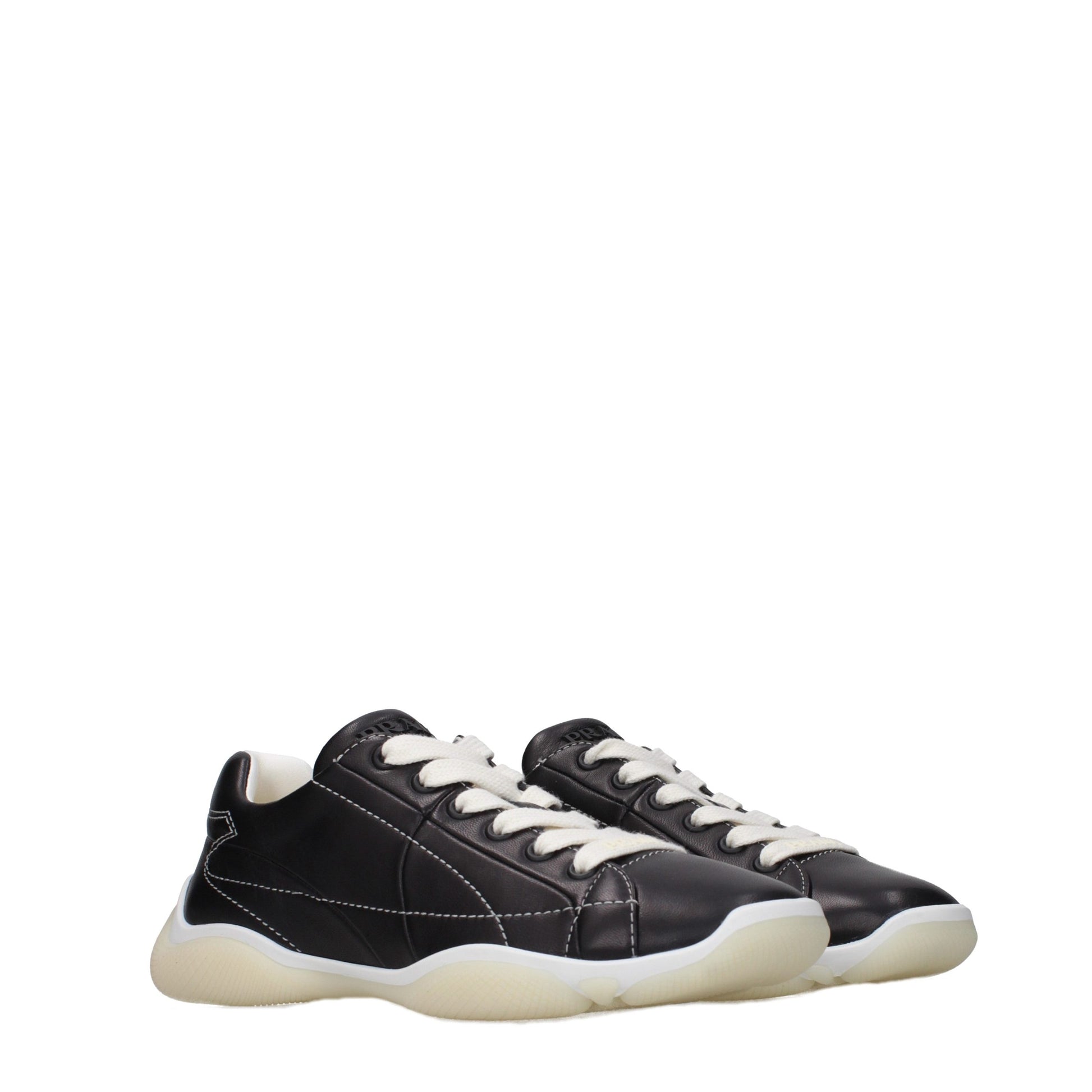 Prada Black Leather Sneakers