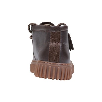 Clarks Brown Leather Lace-Up Boots