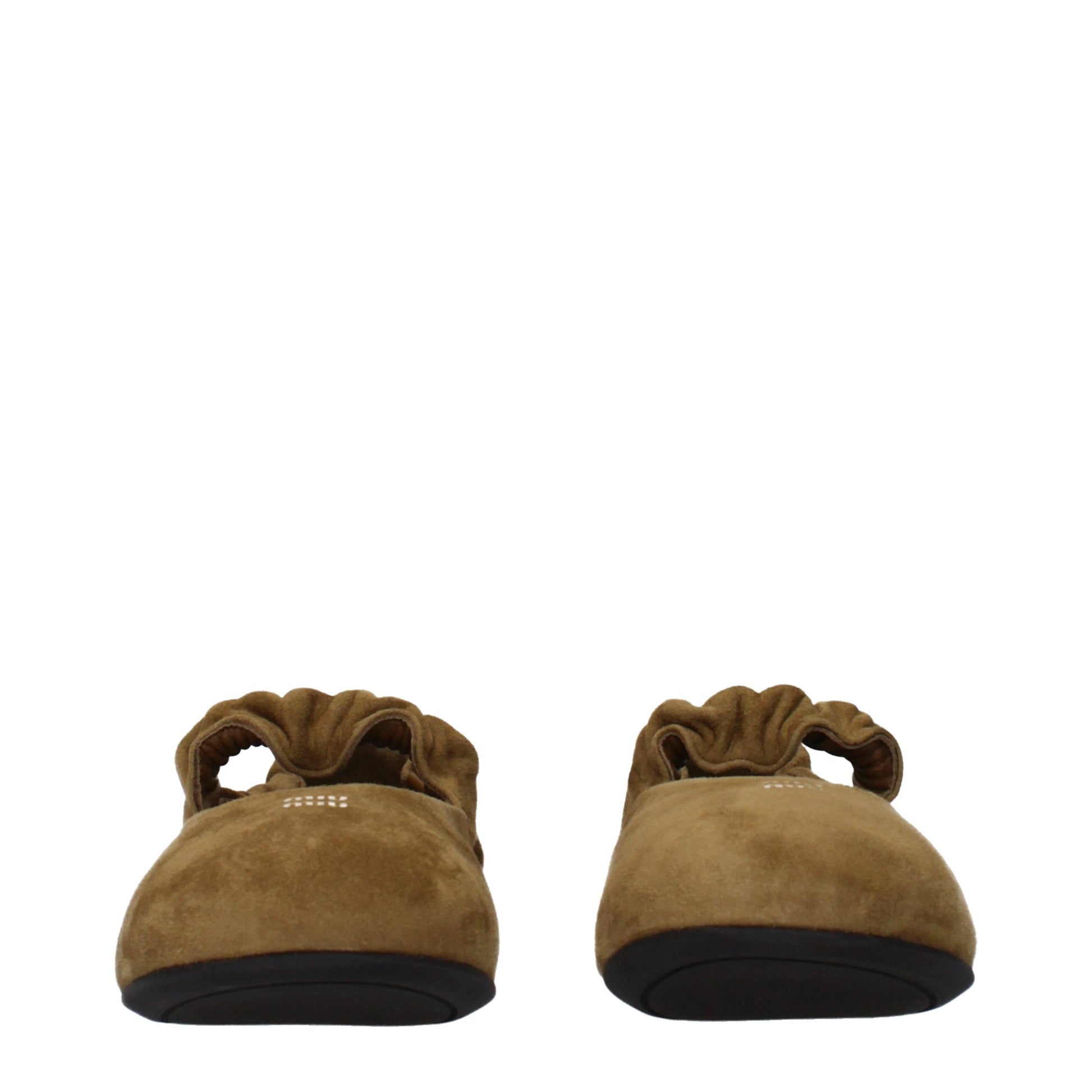 Miu Miu Green Leather Ballet Flats