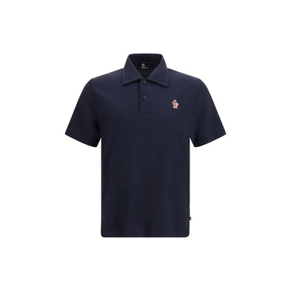 Moncler Grenoble Blue Polyamide Polo Shirt