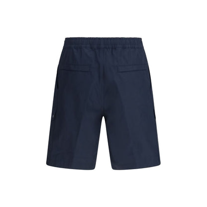 Stone Island Blue Cotton Bermuda Shorts