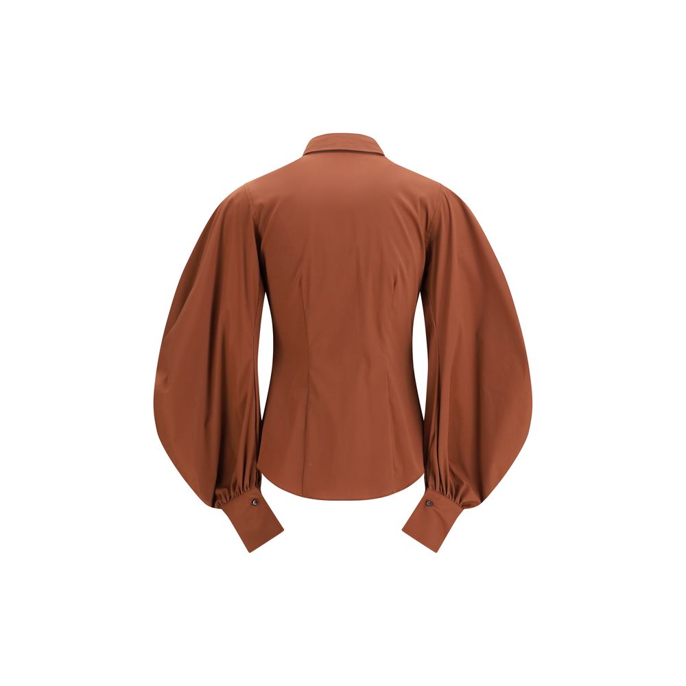 Brunello Cucinelli Brown Cotton Blouse