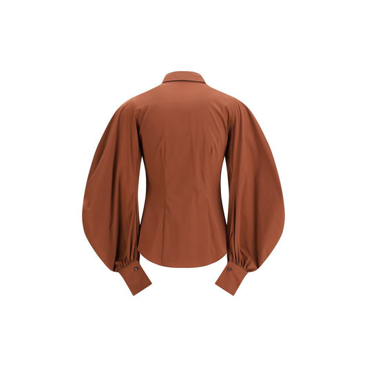 Brunello Cucinelli Brown Cotton Blouse