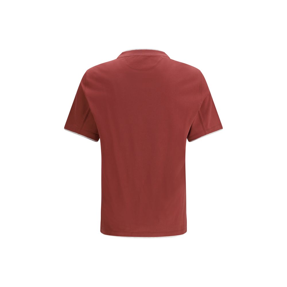 Brunello Cucinelli Bordeaux Cotton T-Shirt