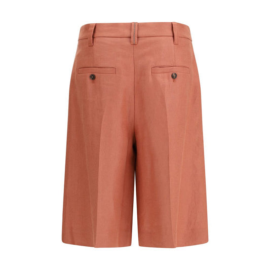 Brunello Cucinelli Orange Viscose Bermuda Shorts