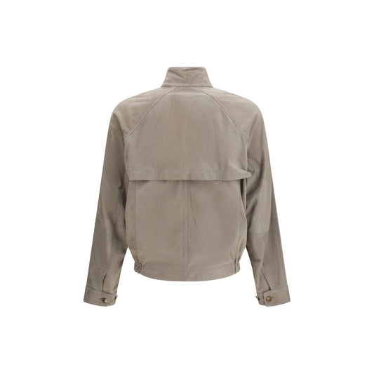 Brunello Cucinelli Bicolor Calf Leather Bos Taurus Full-Length Jacket