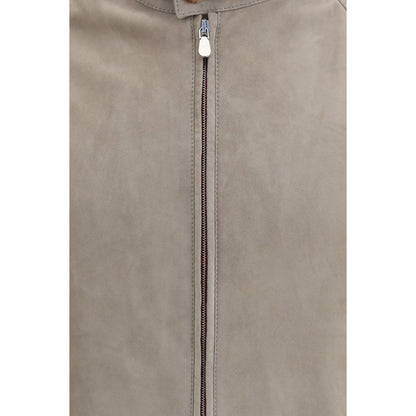 Brunello Cucinelli Bicolor Calf Leather Bos Taurus Full-Length Jacket