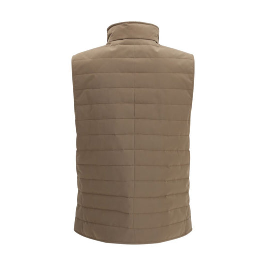 Brunello Cucinelli Beige Polyester Sleveless Jacket