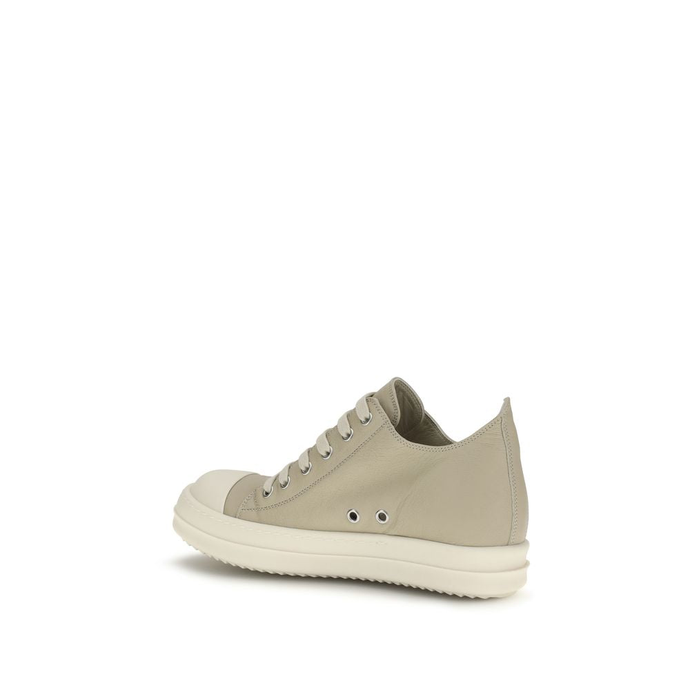 Rick Owens Beige Calf Leather Bos Taurus Low Top Sneakers
