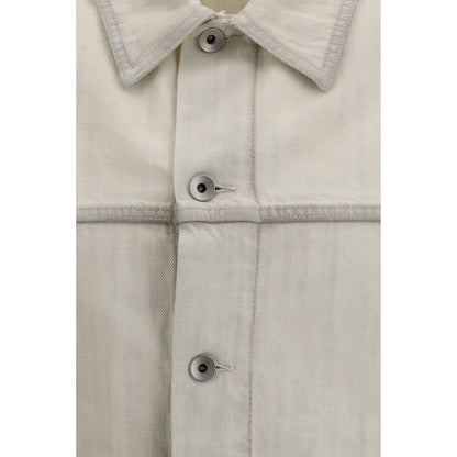 Rick Owens White Cotton Denim Jacket