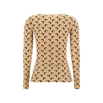 Marine Serre Beige Polyamide Long Sleeve T-Shirt
