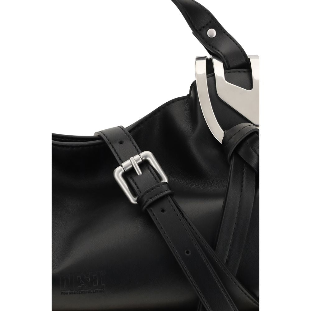 Diesel Black Calf Leather Bos Taurus Handbag