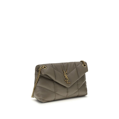 Saint Laurent Gray Lamb Leather Shoulder Bag