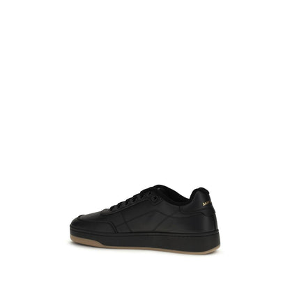 Saint Laurent Black Calf Leather Bos Taurus Low Top Sneakers