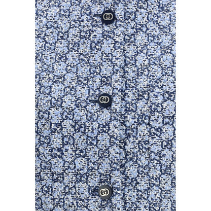 Gucci Blue Cotton Sleveless Jacket