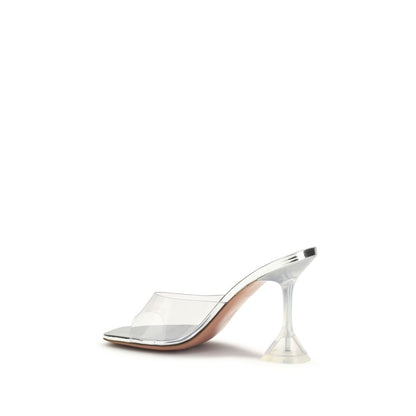 Amina Muaddi Silver Pvc Sandals