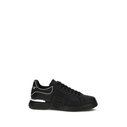 Philipp Plein Black Calf Leather Bos Taurus Low Top Sneakers